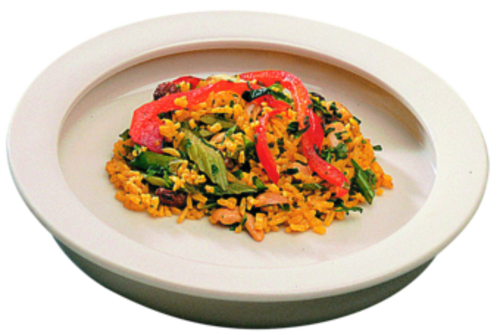 Assiette avec bord intégré