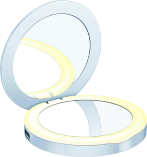Miroir de poche éclairé + Powerbank